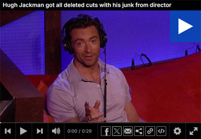 Capture d'écran de la vidéo interview de Hugh Jackman chez Howard Stern